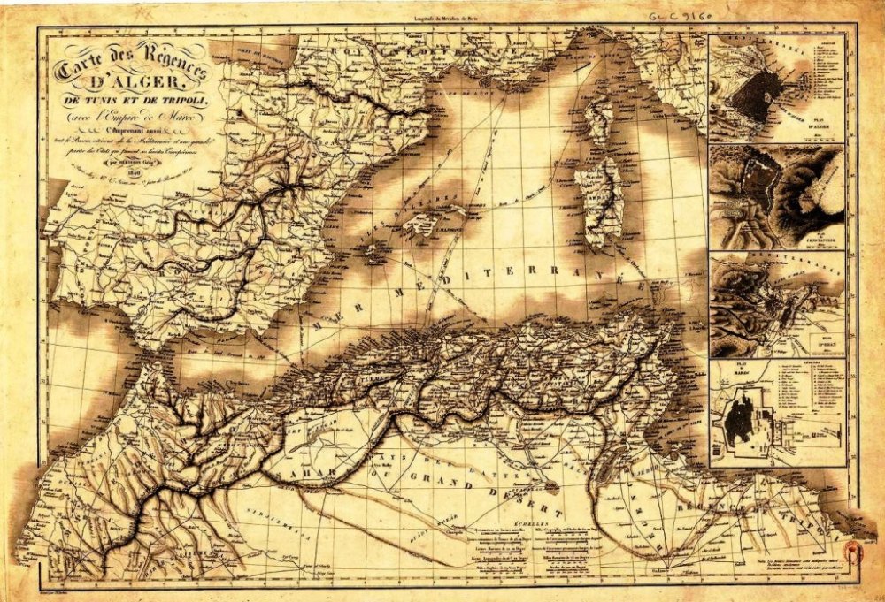 1840 empire de Maroc , régences d'Alger , de Tunis et de Tripoli